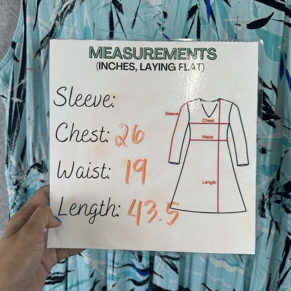 Lane‎ Bryant Plus Size 18/20 2X Midi Dress Feminine Suplice Smocked Waist Beach - Picture 6 of 11